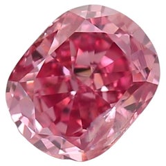 0.30 Carat Fancy Deep Orangy Pink Cushion Cut Diamond I1 Clarity GIA Certified