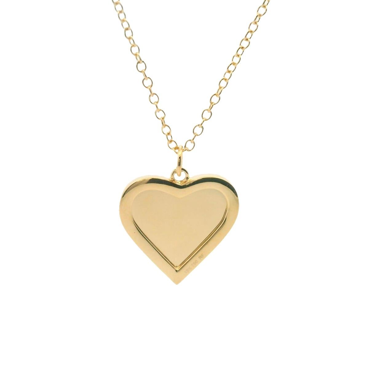 Moderno Collana con ciondolo di diamanti a forma di cuore da 0,30 carati in oro giallo 18 carati in vendita