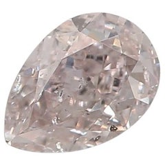 Diamant rose clair taille poire de 0,30 carat de pureté I1 certifié GIA