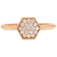 0,30 Karat natürlicher Diamant 14 Karat massiver Roségold Ring