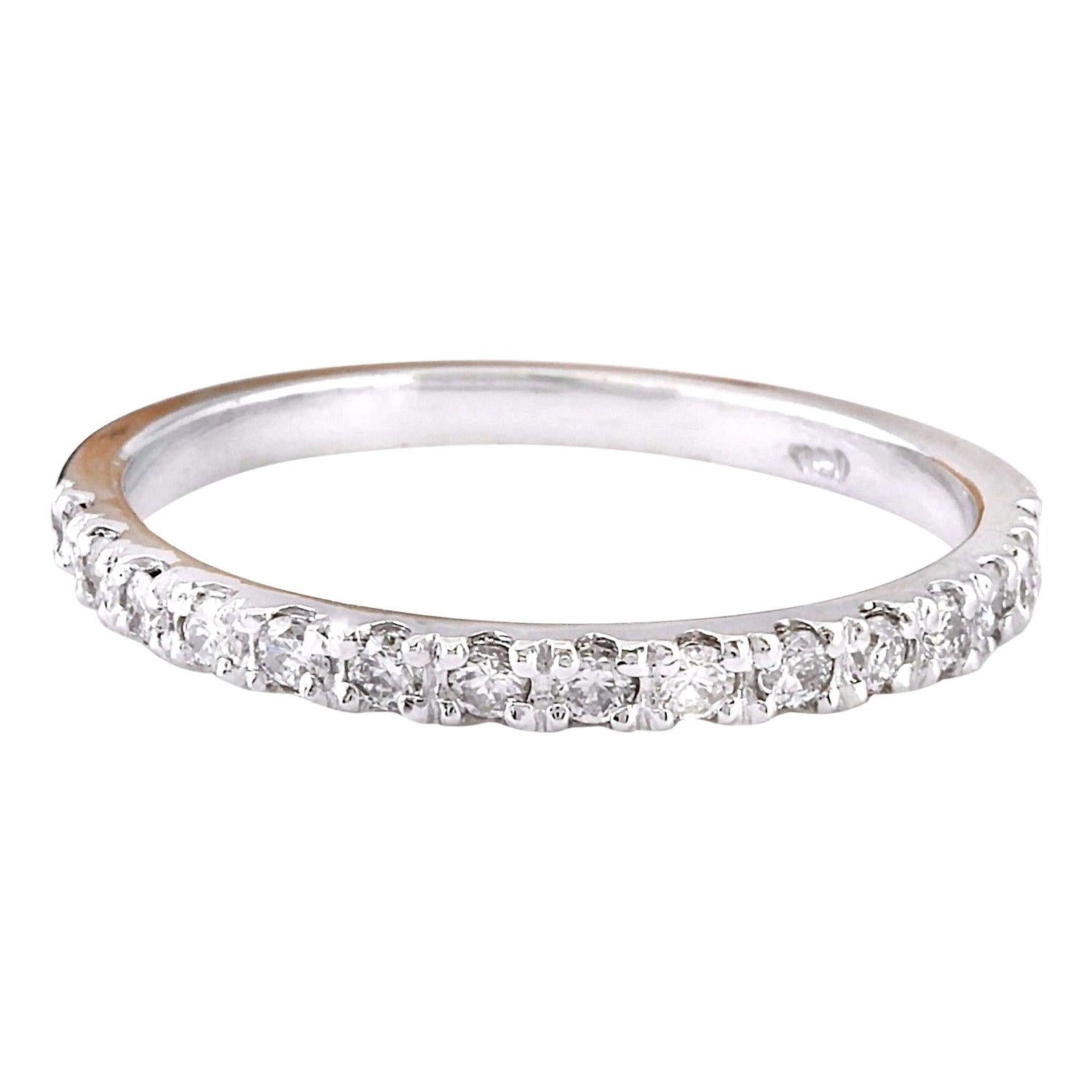 0.30 Carat Natural Diamond 14 Karat Solid White Gold Ring For Sale