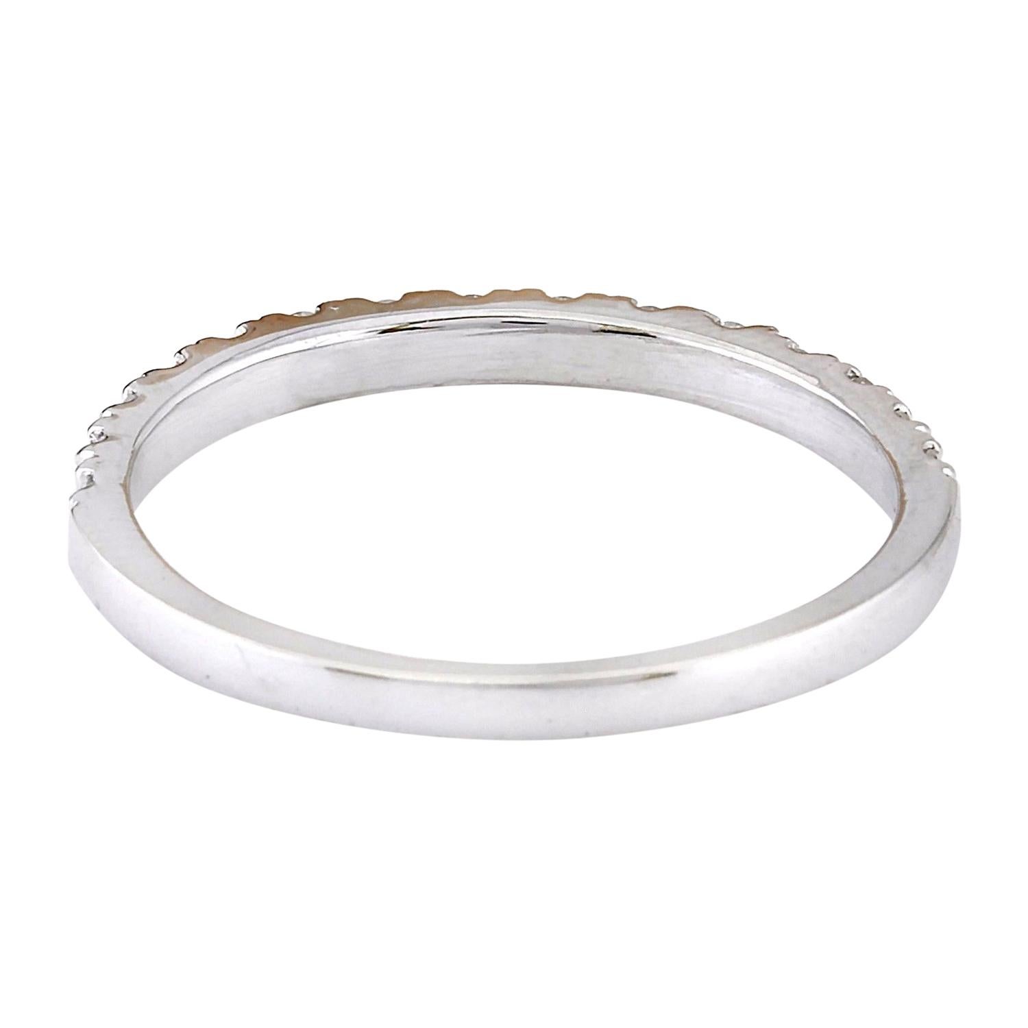 Round Cut 0.30 Carat Natural Diamond 14 Karat Solid White Gold Ring For Sale