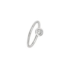 0.30 Carat Natural Diamond Bezel set Ring G SI 14 Karat White Gold