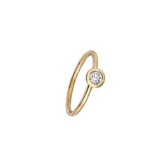 0.30 Carat Natural Diamond Bezel set Ring G SI 14 Karat Yellow Gold