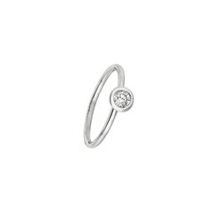 0.30 Carat Natural Diamond Bezel set Ring G SI 14 Karat White Gold