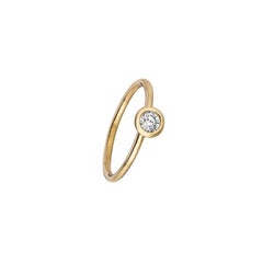 0.30 Carat Natural Diamond Bezel set Ring G SI 14 Karat Yellow Gold