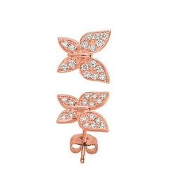 0.30 Carat Natural Diamond Butterfly Earrings G SI 14 Karat Rose Gold