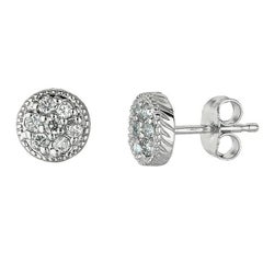 0.30 Carat Natural Diamond Disc Cluster Earrings G SI 14K White Gold