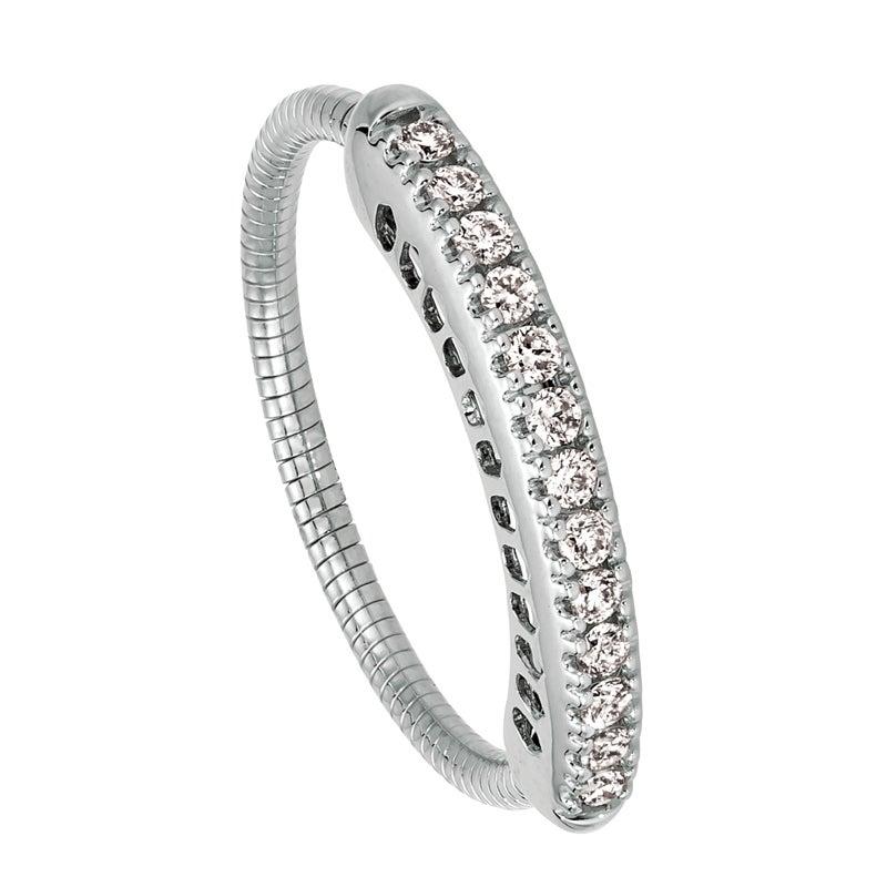 For Sale:  0.30 Carat Natural Diamond Stretchable Band G SI 14 Karat White Gold 2