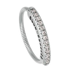 0.30 Carat Natural Diamond Stretchable Band G SI 14 Karat White Gold