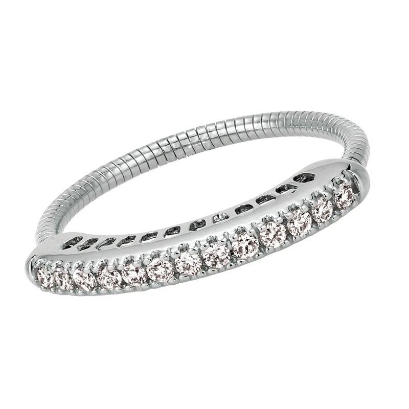 For Sale:  0.30 Carat Natural Diamond Stretchable Band G SI 14 Karat White Gold 3