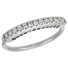 Bracelet extensible G SI en or blanc 14 carats avec diamants naturels de 0,30 carat