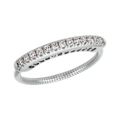 0.30 Carat Natural Diamond Stretchable Band G SI 14 Karat White Gold