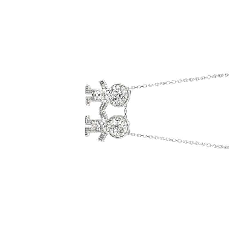 0.30 Carat Natural Diamond Two Boys Necklace Pendant 14K White Gold G SI

100% Natural Diamonds, Not Enhanced in any way Round Cut Diamond Necklace with 18 inches chain
0.30CTW
G-H
SI
14K White Gold, 3.00 gram, Pave
7/16 inch in height, 5/8 inch in