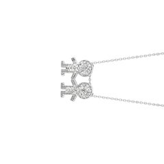 0.30 Carat Natural Diamond Tow Boys Necklace Pendant 14 Karat White Gold G SI
