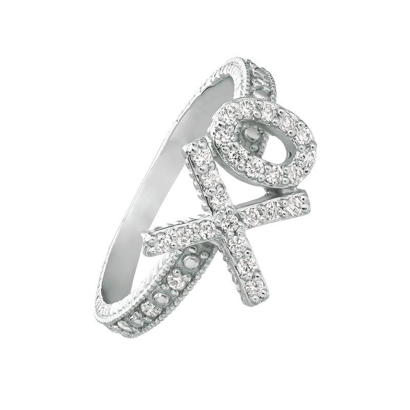 For Sale:  0.30 Carat Natural Diamond XO Ring G SI 14 Karat White Gold 2