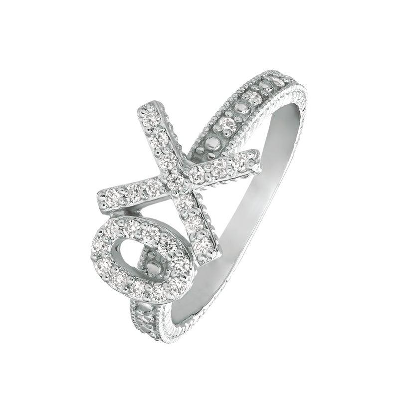 For Sale:  0.30 Carat Natural Diamond XO Ring G SI 14 Karat White Gold 3