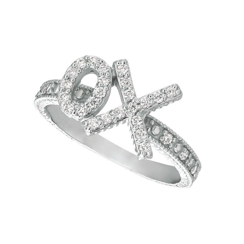For Sale:  0.30 Carat Natural Diamond XO Ring G SI 14 Karat White Gold 4