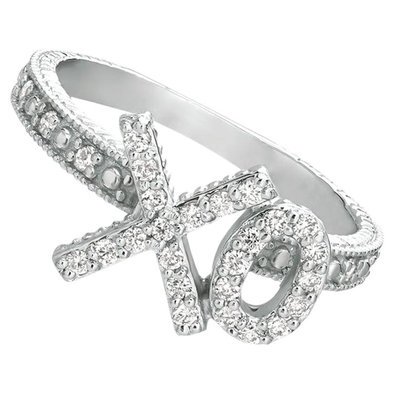 For Sale:  0.30 Carat Natural Diamond XO Ring G SI 14 Karat White Gold