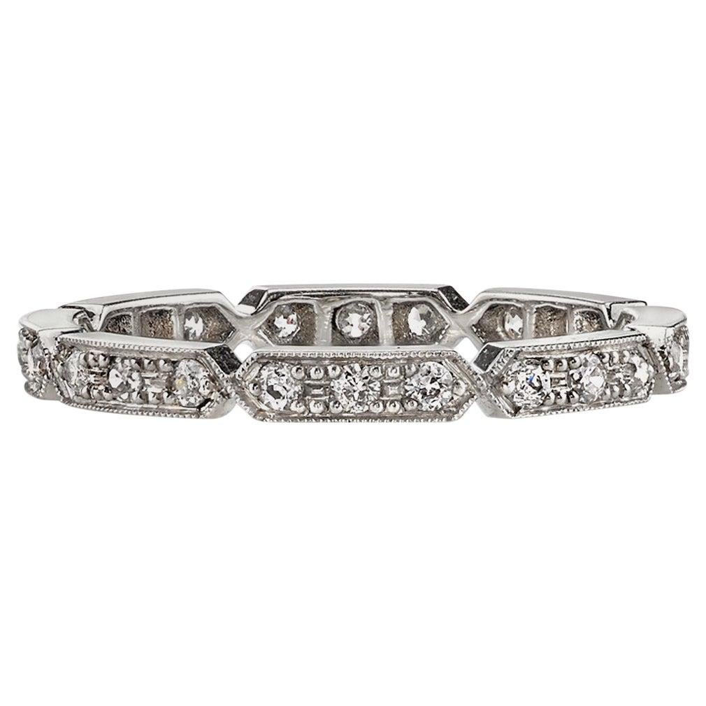 For Sale:  Handcrafted Carly Old European Cut Diamond Eternity Band by Single Stone