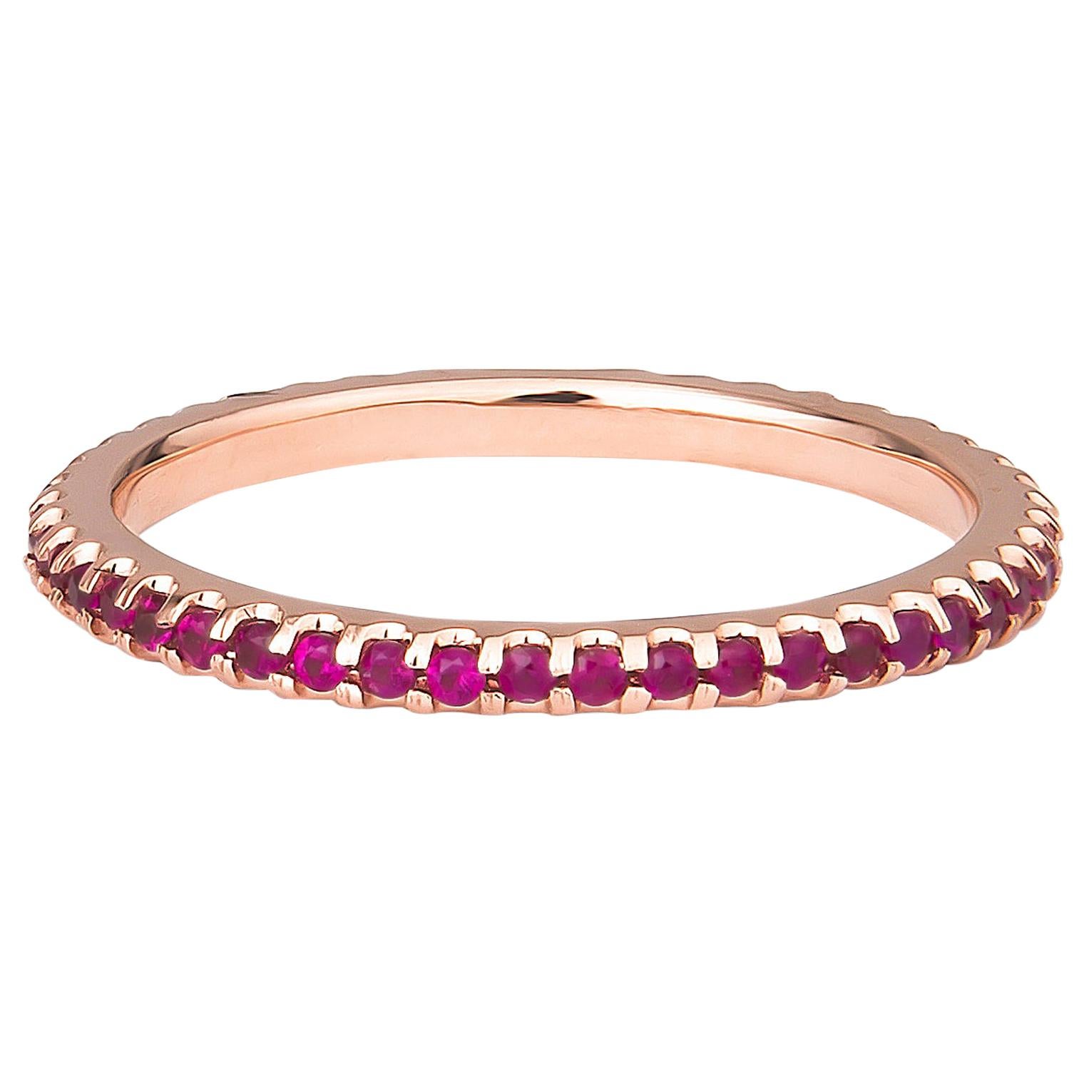 0.30 Carat Pink Natural Sapphire Ring in 14 Karat Rose Gold Band