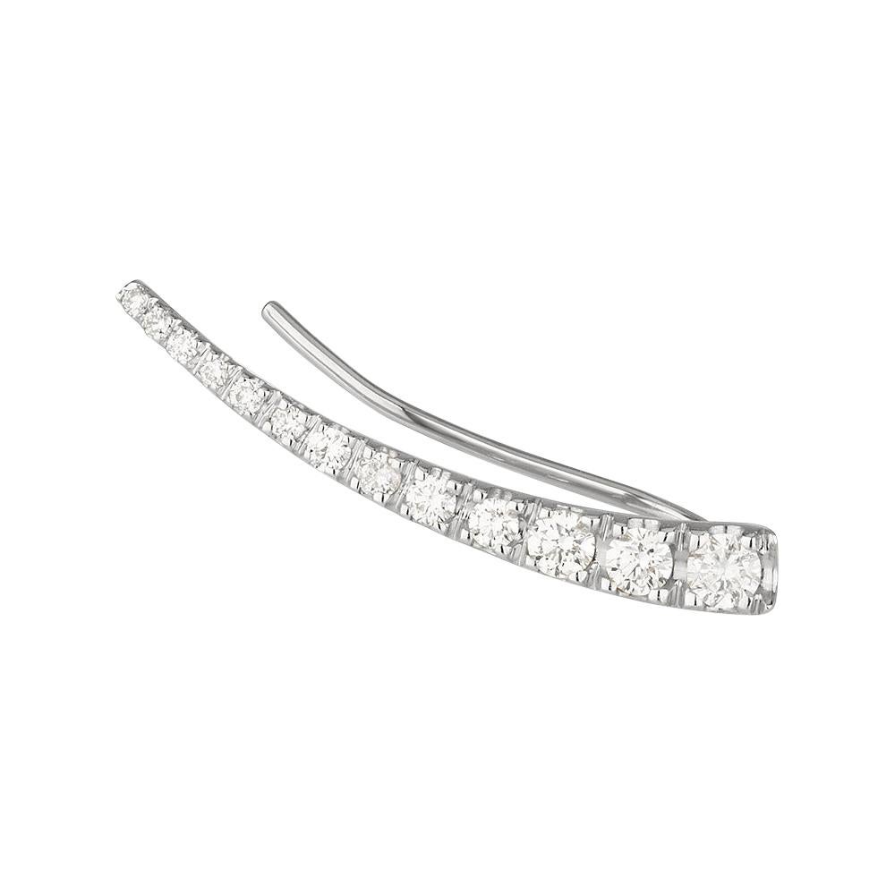 Boucle d'oreille en or blanc 14 carats et diamants véritables de 0,30 carat - Shlomit Rogel