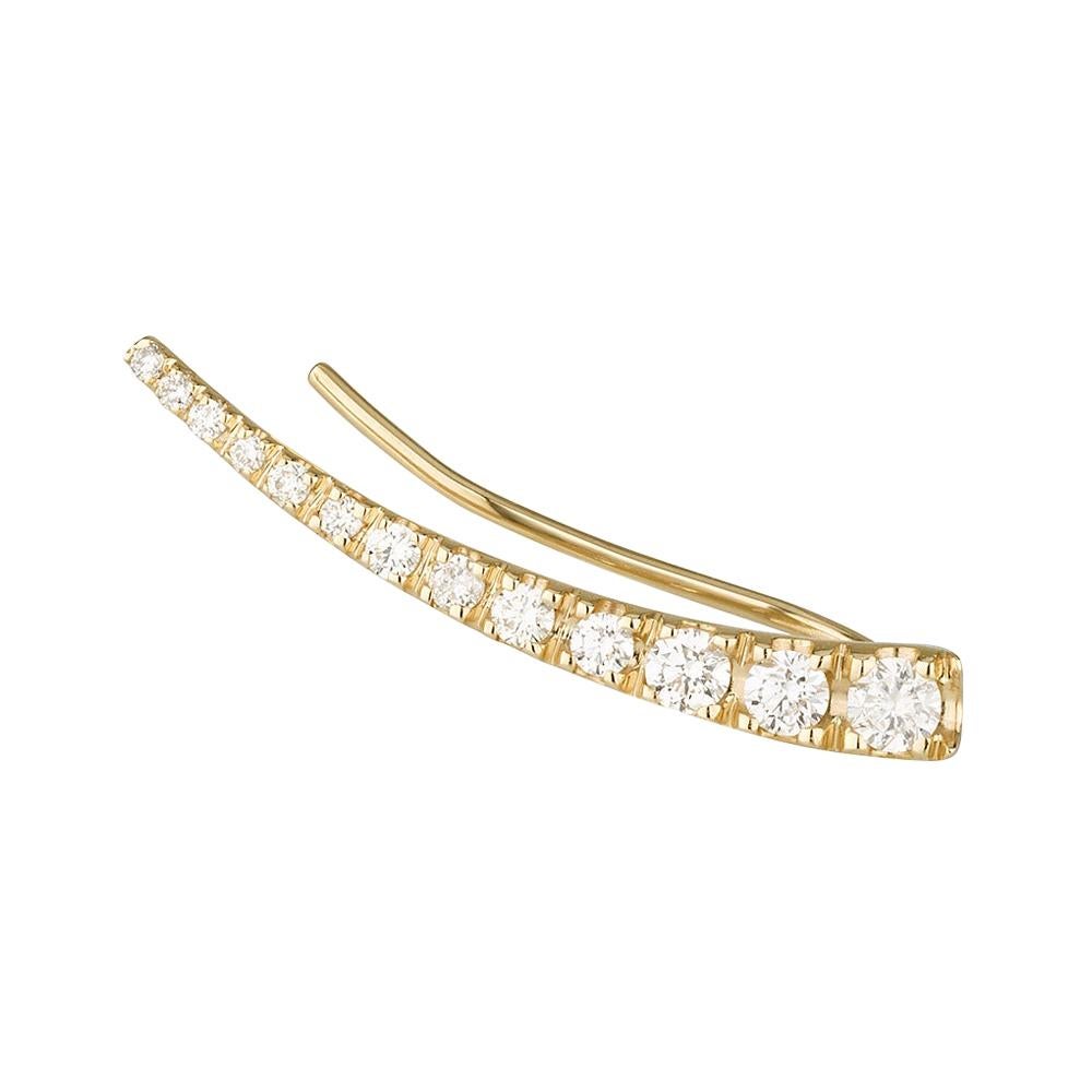 0,30 Karat echter Diamant-Ohrschmied aus 14K Gelbgold – Shlomit Rogel