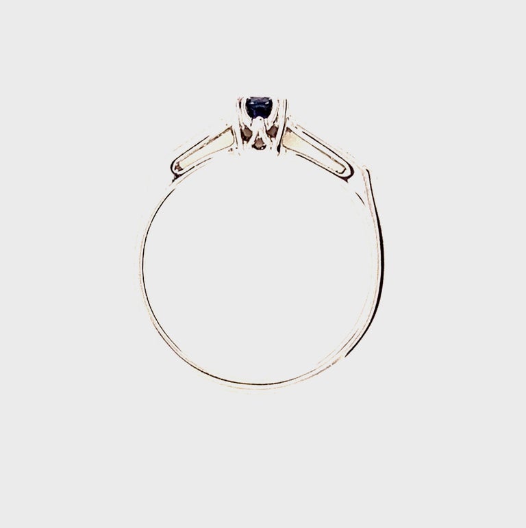 0.30 Carat Round Benitoite and Diamond 14 Karat White Gold ...