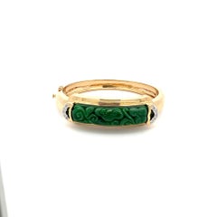 0.30 Carat Round Brilliant G VS1 Diamond 18 Karat Yellow Gold Bangle Bracelet