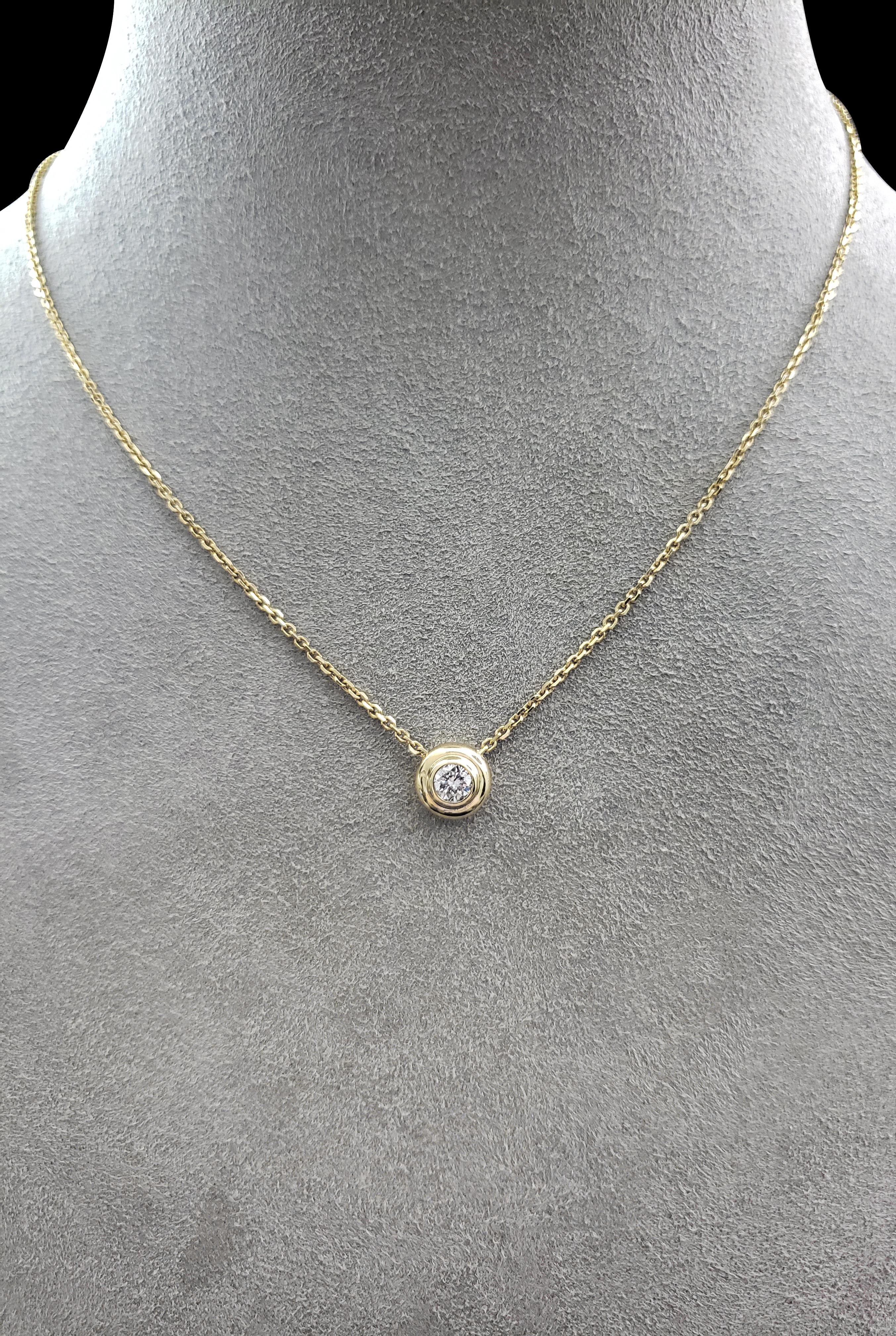 single bezel diamond necklace