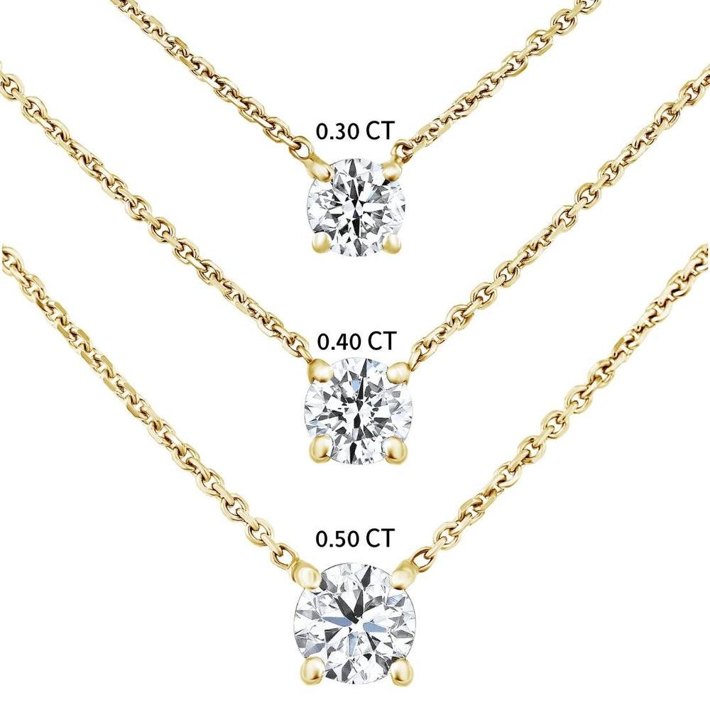 0.30 Carat Round Solitaire Diamond Necklace in 14K Yellow Gold, Shlomit Rogel

A classic 14K yellow gold solitaire necklace embellished with a beautiful natural round 0.30 carat diamond in a prong setting. This classic pendant necklace from our Ara