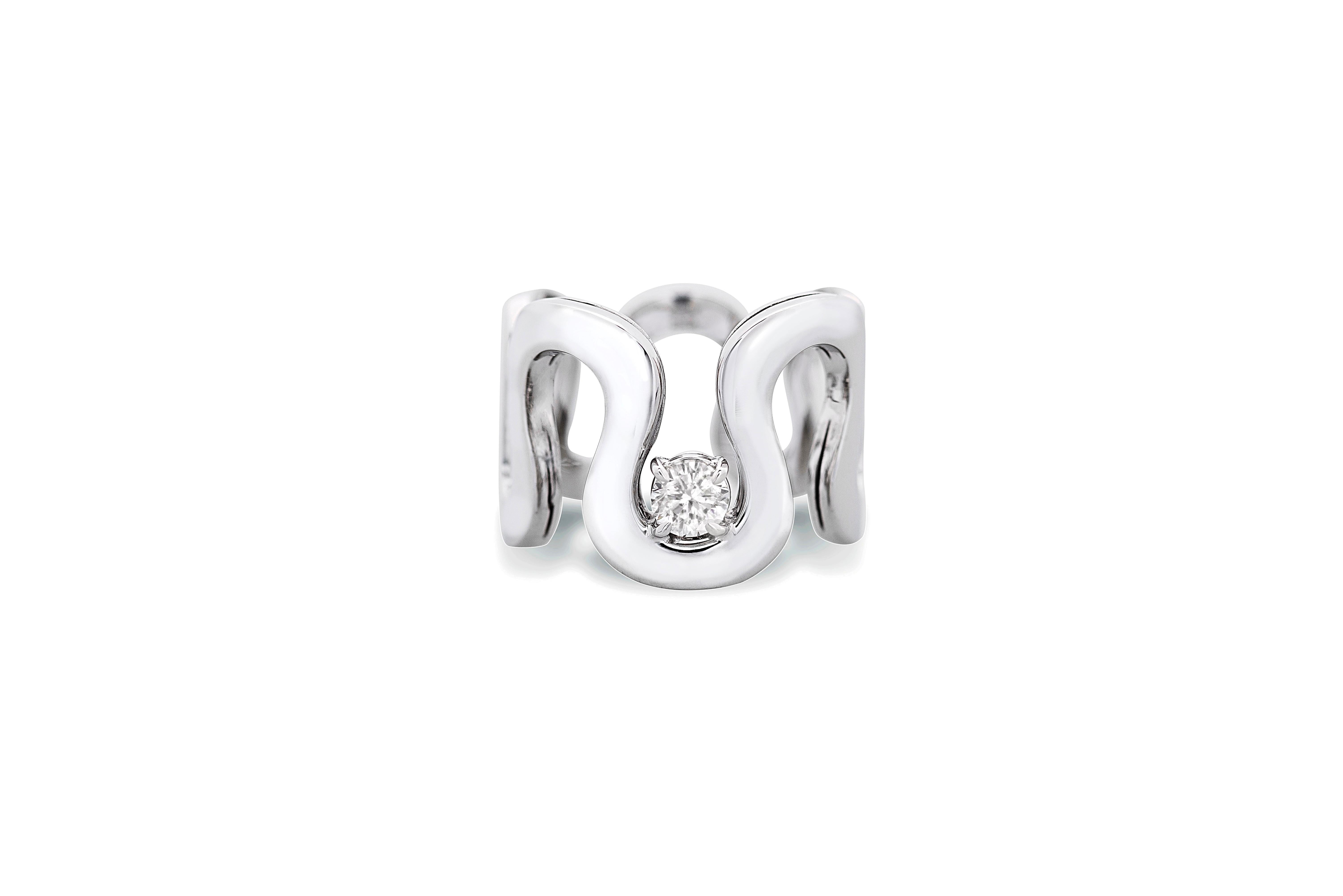 Diamante bianco da 0,30 carati di colore G VS1 Anello unisex a fascia in oro 18 ct. in vendita 6