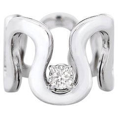 Bague unisexe en or 18 carats avec diamant blanc de 0,30 carat de couleur G Vs1