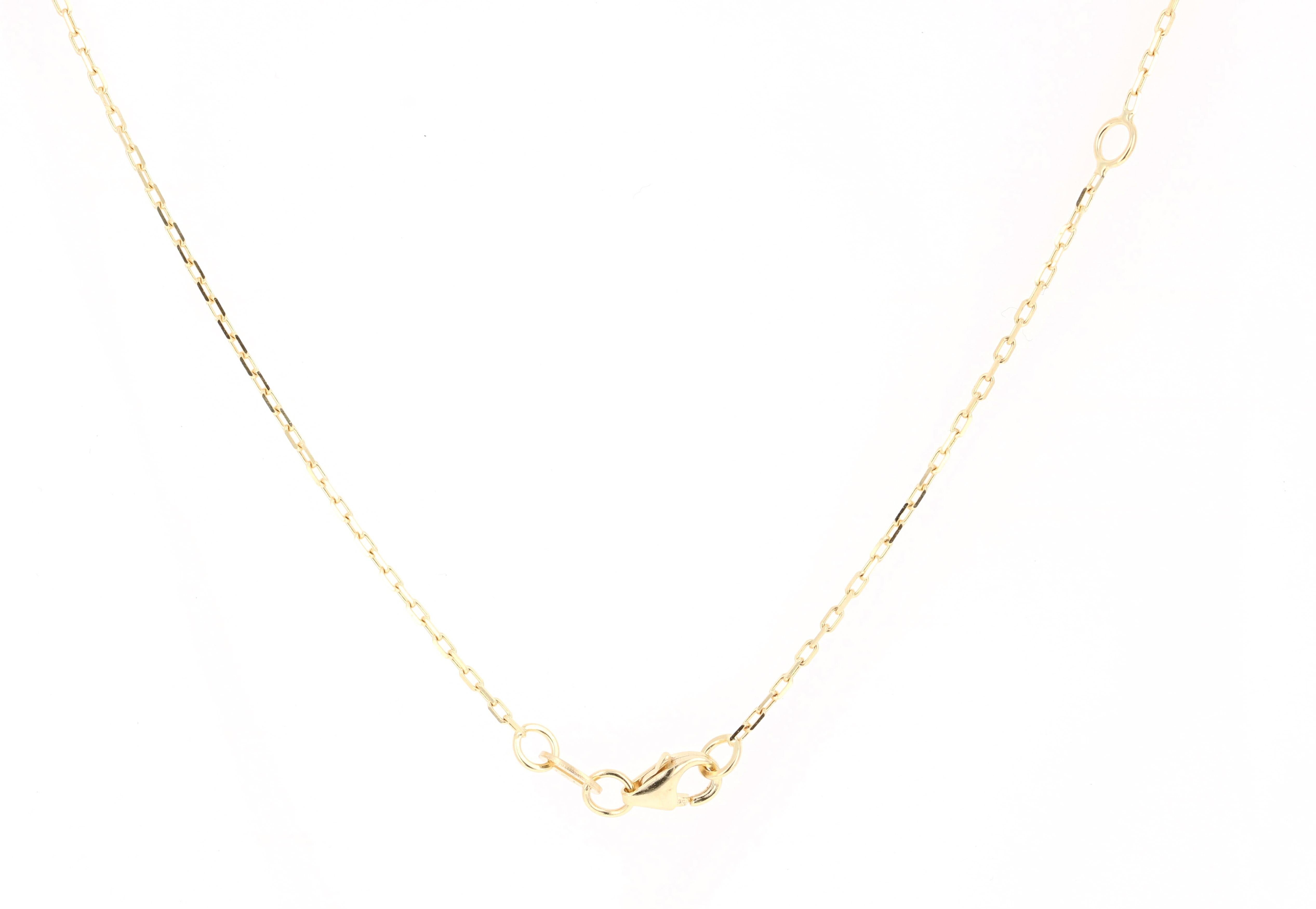 0.30 Carat Yellow Sapphire and Diamond Yellow Gold Chain Necklace In New Condition In Los Angeles, CA