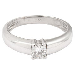 0.30 Carats Diamond 18 Carats White Gold Solitaire Band Ring
