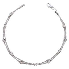0,30 Karat Double Row Diamond by the Yard Armband Weißgold 14K