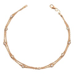 0.30 Carats Double Row Diamond Station Bracelet Rose Gold 0.30 Carats Double Row Diamond Station Bracelet Rose Gold
