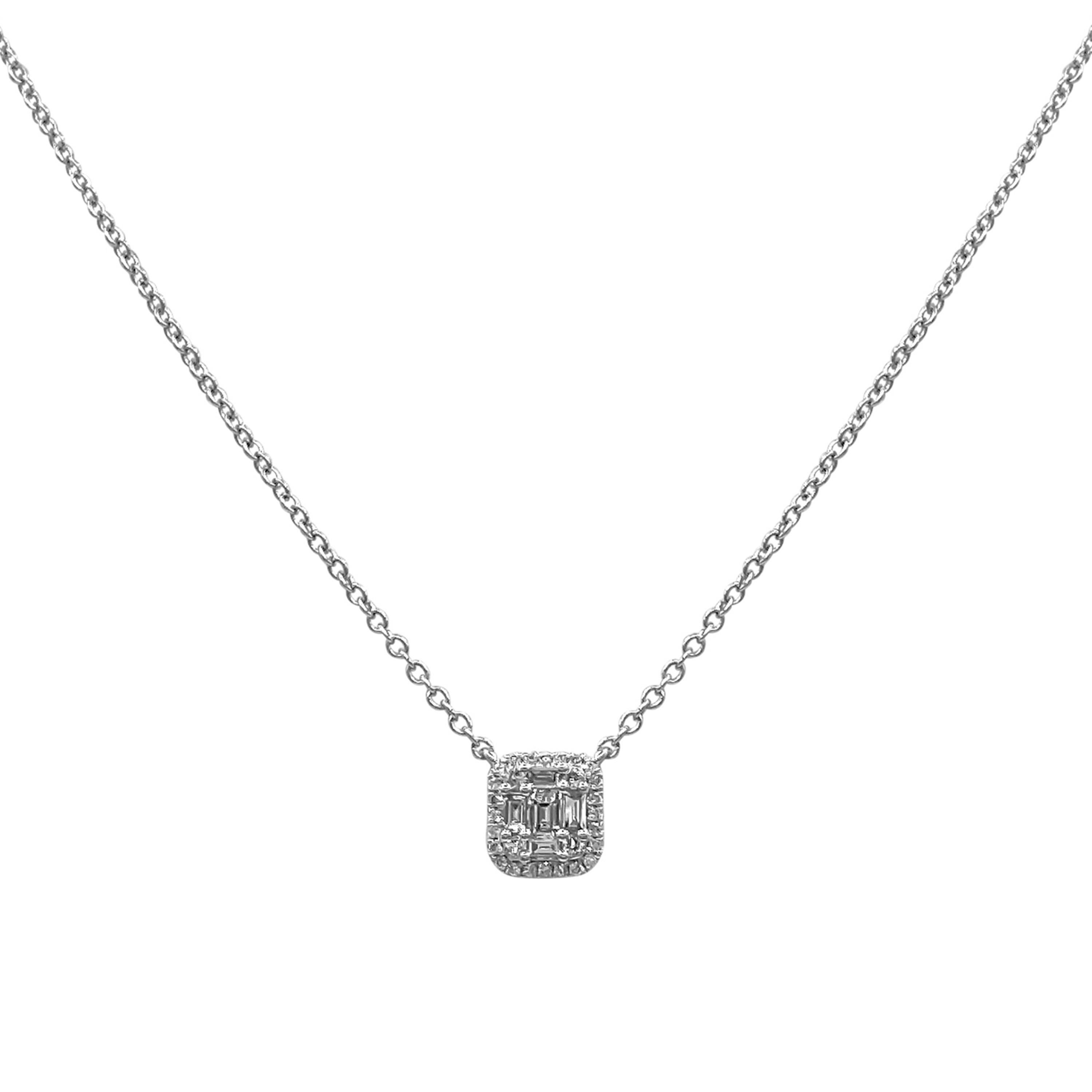 Collana in oro bianco con diamanti bianchi da 0,30 carati in vendita