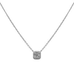 0.30 Carats White Diamond White Gold Necklace