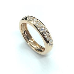 0.30 Carat White Pavé Diamonds Comfort Band Ring 18 Carat Rose Gold