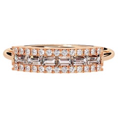 0.30 CTW Diamond 3-Row Bar Ring in 14K Gold, SI+ Mixed-Cut Diamonds