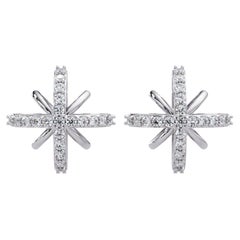 0.30 CTW Diamond Starburst Stud Earrings in 14K Gold, SI1+ Celestial Pavé Earrin