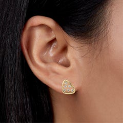 0.30 CTW Diamond Triangle Stud Earrings in 14K Gold, SI+ Geometric Studs