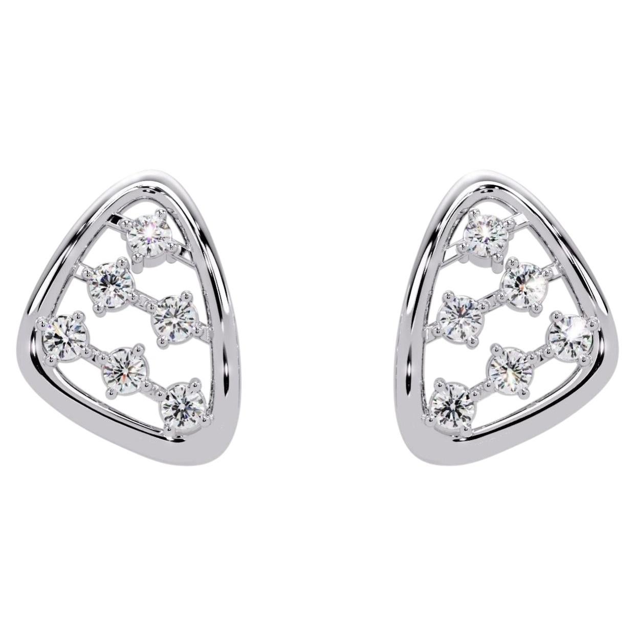 0.30 CTW Diamond Triangle Stud Earrings in 14K Gold, SI+ Geometric Studs