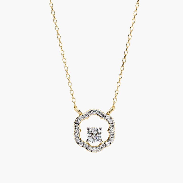 Pendentif Larme En Or Jaune 14 Carats Avec Diamant Naturel 0,30 CT - Neuf Sans Emballage