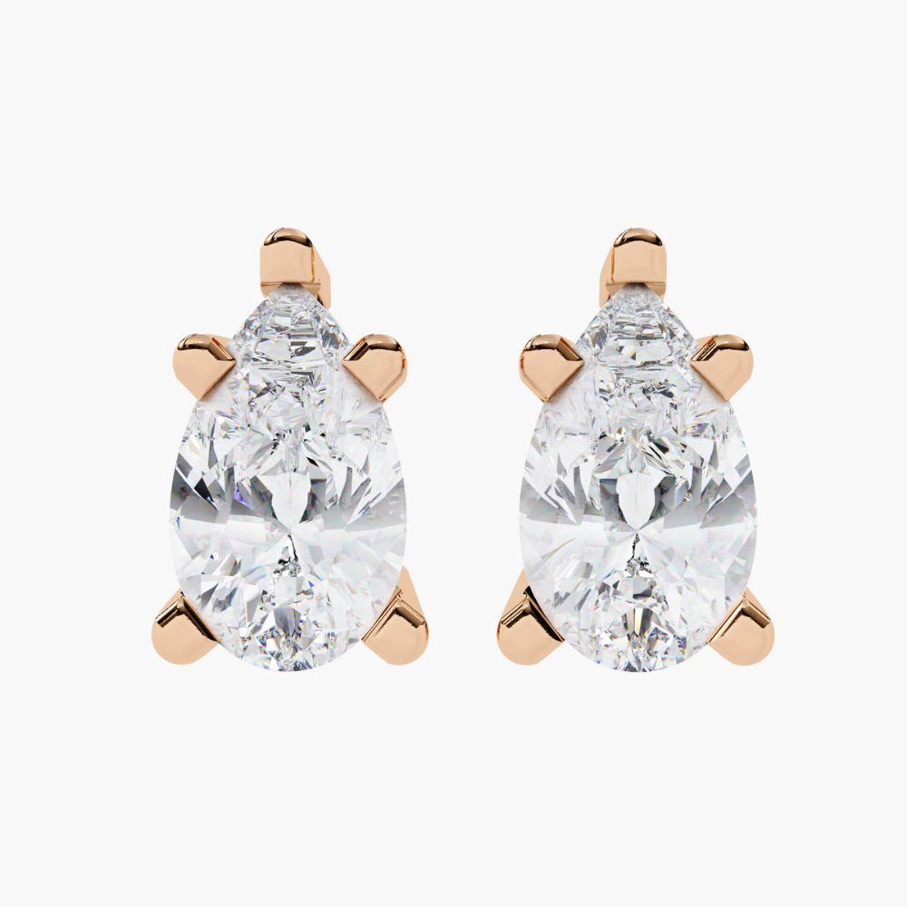 0.30 Ctw Pear-Shaped Diamond Stud Earrings 14K Gold For Sale 6