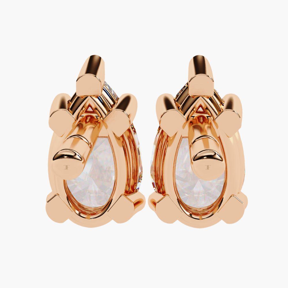 0.30 Ctw Pear-Shaped Diamond Stud Earrings 14K Gold For Sale 7
