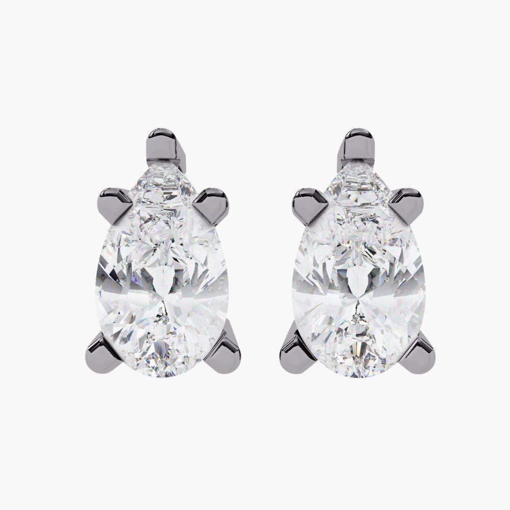 0.30 Ctw Pear-Shaped Diamond Stud Earrings 14K Gold For Sale 11