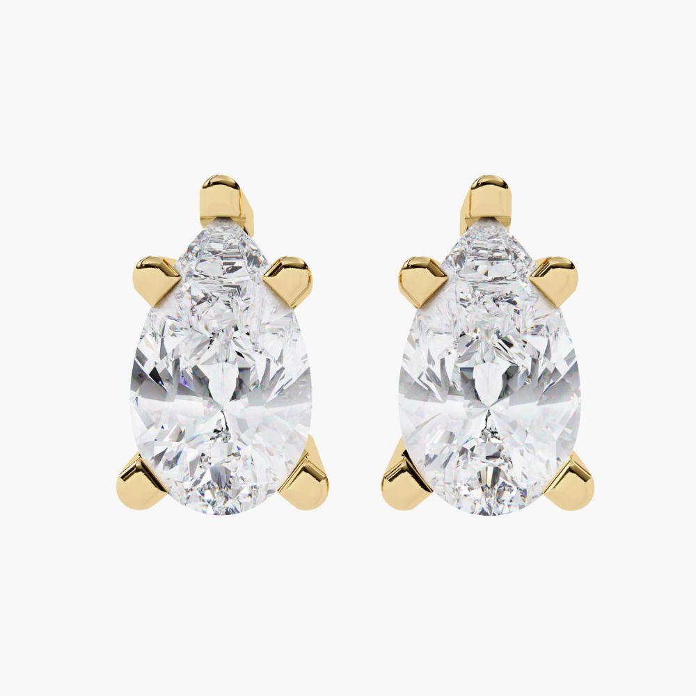 0.30 Ctw Pear-Shaped Diamond Stud Earrings 14K Gold For Sale 1