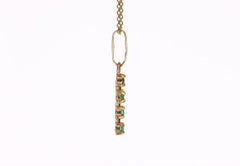 0.30ct 18k Colombian Emerald Round Cut Cross Yellow Gold Pre-Colombian Style